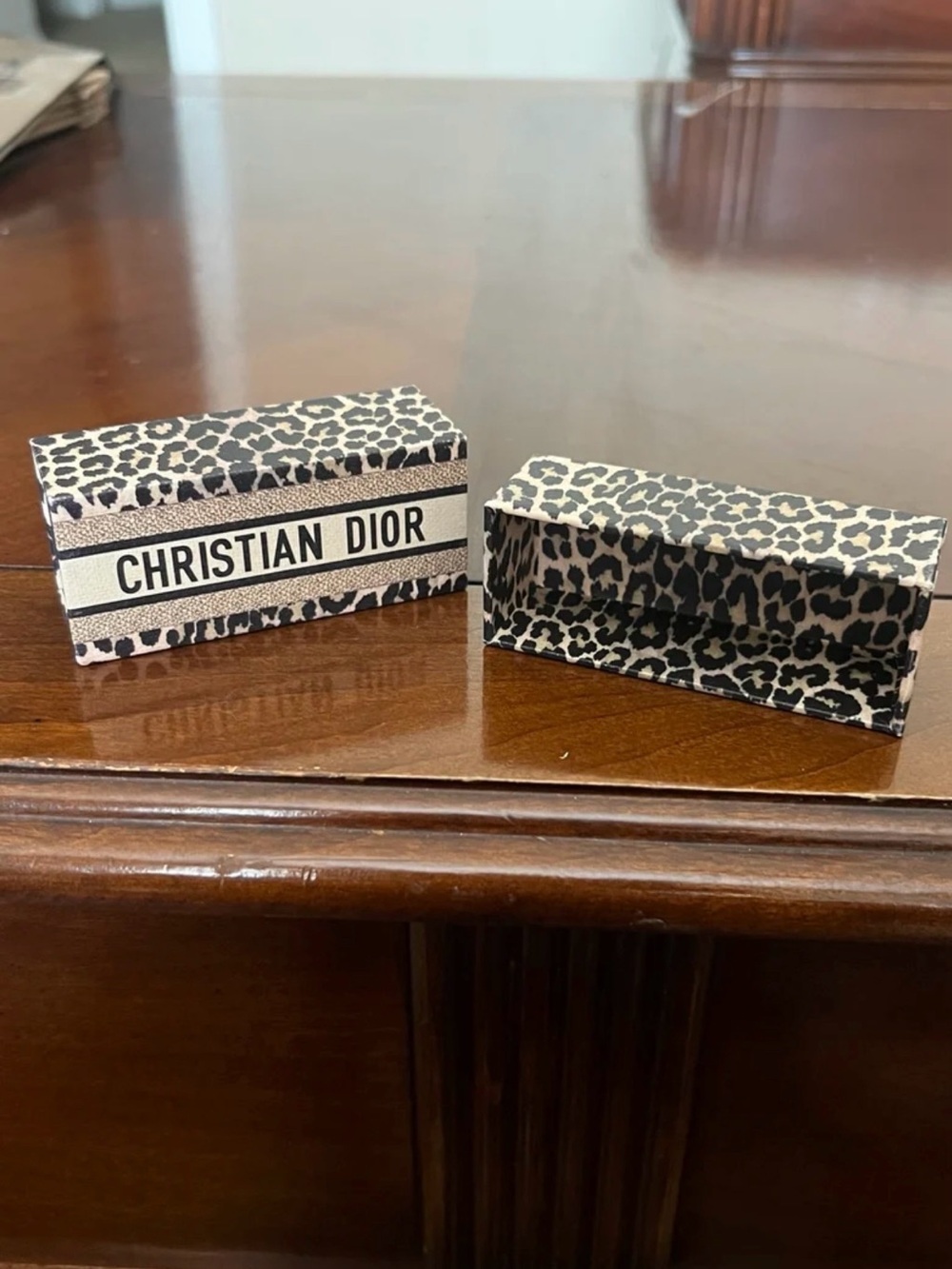 Dior Leopard Print Eyewear Box in Black and Cream